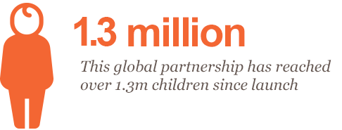 > 1 million.  This is the global partnership to help save the lives of one million children by sharing expertise, resources, reach and influence